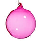 4" Pink Opaque Blown Glass Ball Ornament