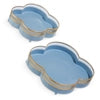 Dusty Blue Scalloped Trays w/Gold Trim