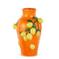 13" Orange Tall Vase with Lemons