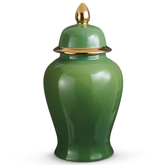 18.5" Green/Gold Ginger Jar