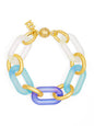Multi-Color Resin Oval Links Bracelet