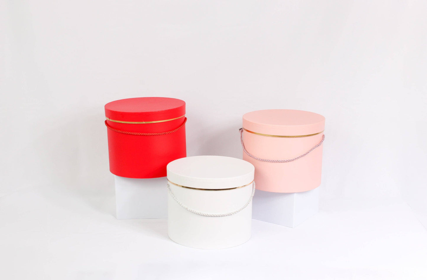 Single Gold Rim Cylinder Flower Gift Box