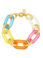 Multi-Color Resin Oval Links Bracelet