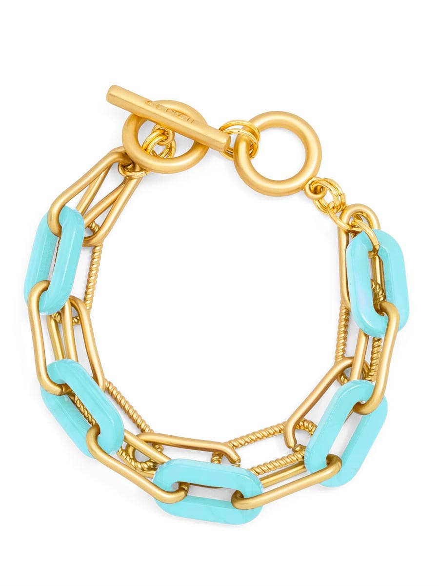 Marbled Resin Link Layered Toggle Bracelet