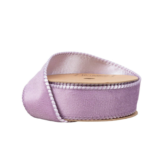 1" Reversible Classic Velvet Wired Ribbon | Lavender/Lavender | 10 Yard Roll