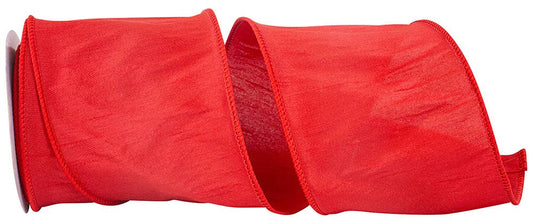 Dupioni Supreme Wired Edge, Red, 4 In, 10 Yards