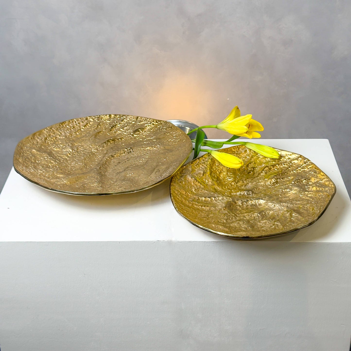 Textured Gold Aluminum Dish