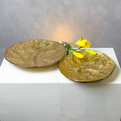 Textured Gold Aluminum Dish