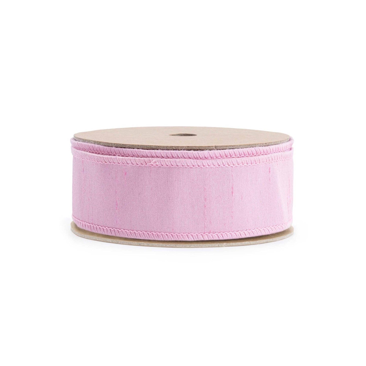 1 1/2" Wired Double-fused Dupioni Ribbon | Red/Lt Pink | 10 Yard Roll
