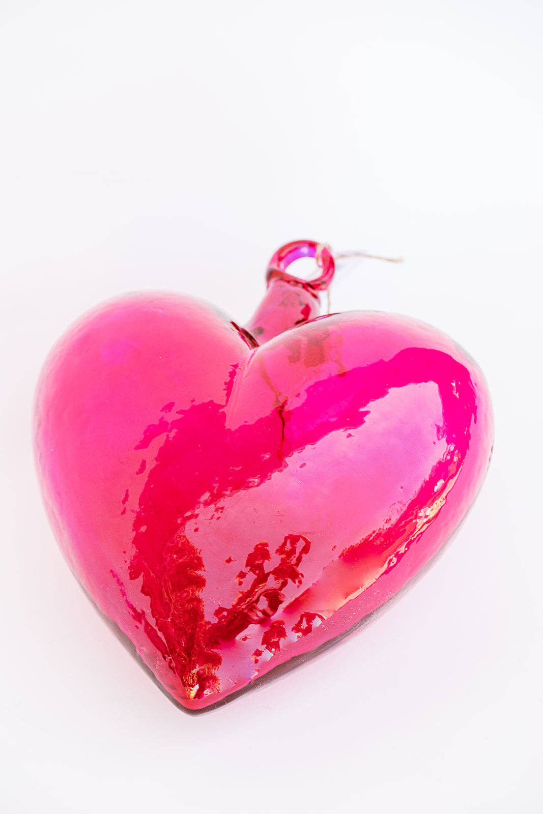 Blown Glass Heart - Pink - Large