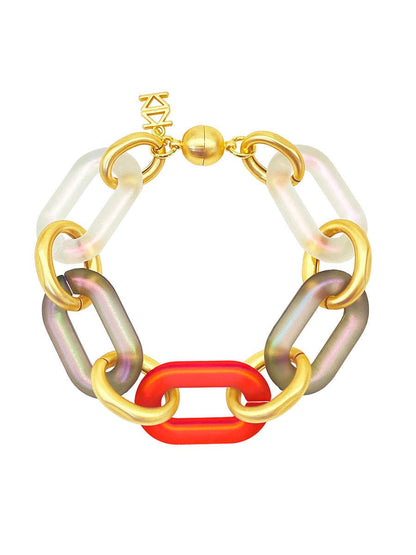 Multi-Color Resin Oval Links Bracelet