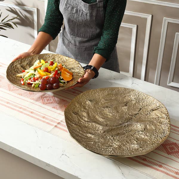 Textured Gold Aluminum Dish