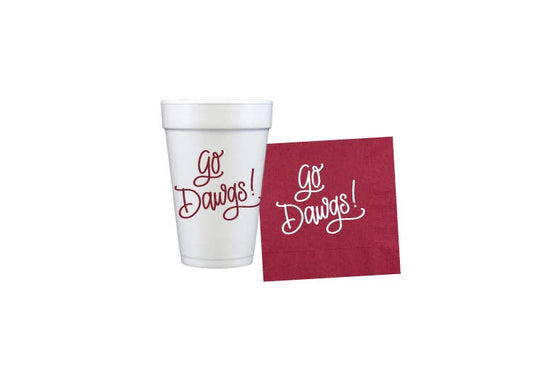 Go Dawgs! (maroon) | Game Day Cups & Napkins (All) 