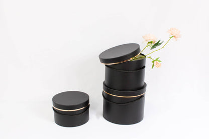 Single Gold Rim Cylinder Flower Gift Box