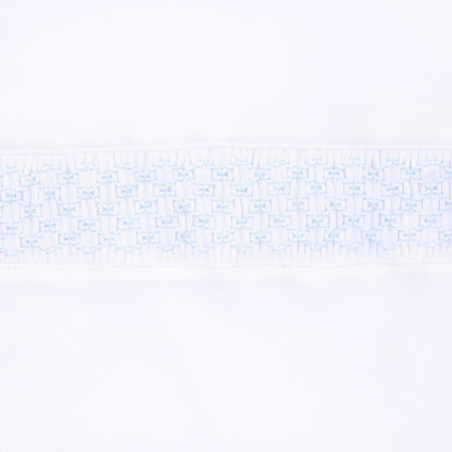 Solid Essentials White Blue Smocked Gown