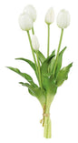 Real Touch Tulip Bundle X5, 15.5", White