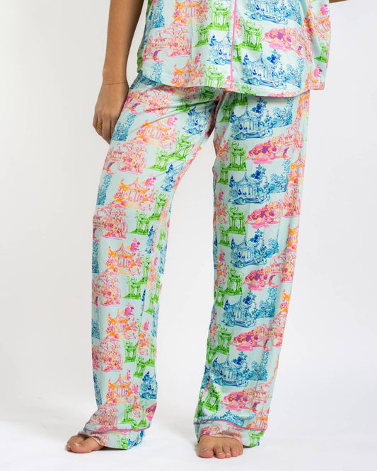 Maya Sleep Pants   Aqua/Multi