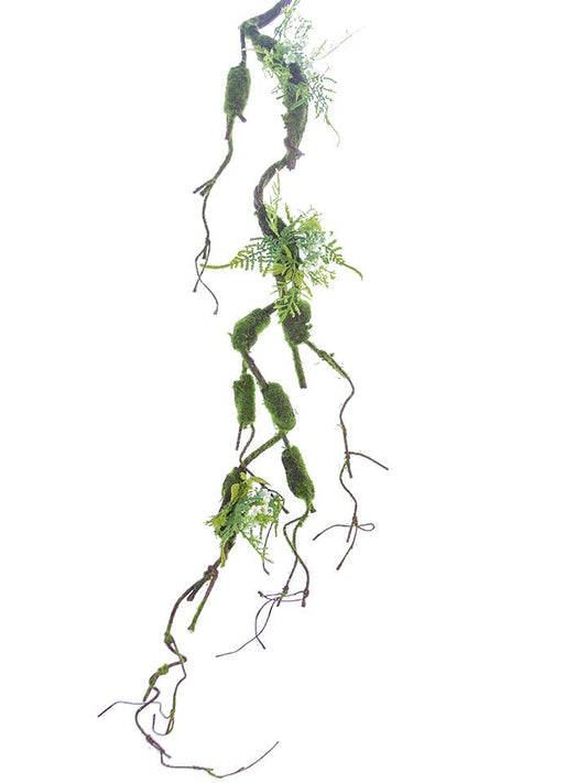 51" MOSS TWIG W/ FLOWERS VINE