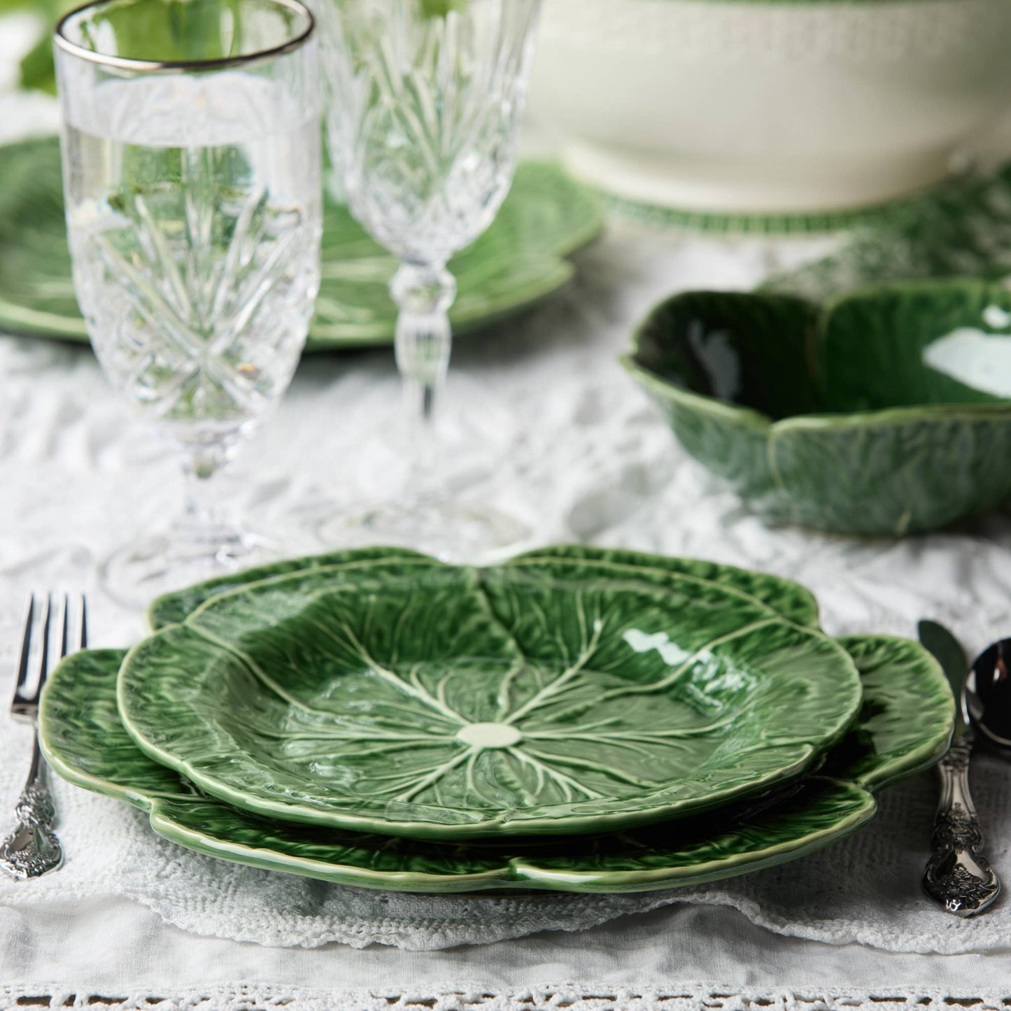 Le Jardin Cabbage 3-D Dinner Plate 11in