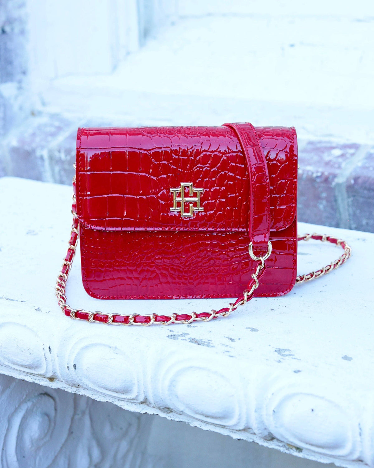 Evelyn Crossbody Red Patent EC – The Ribbon House