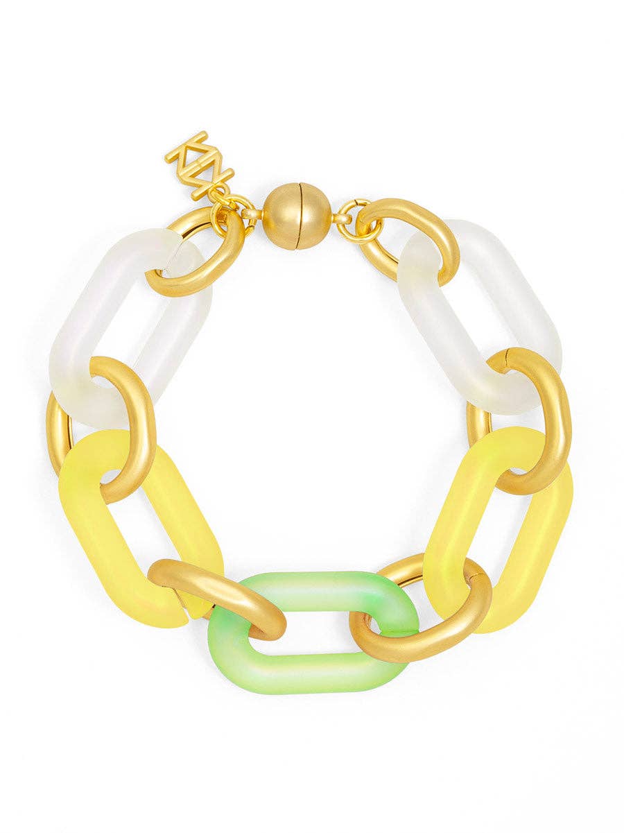 Multi-Color Resin Oval Links Bracelet