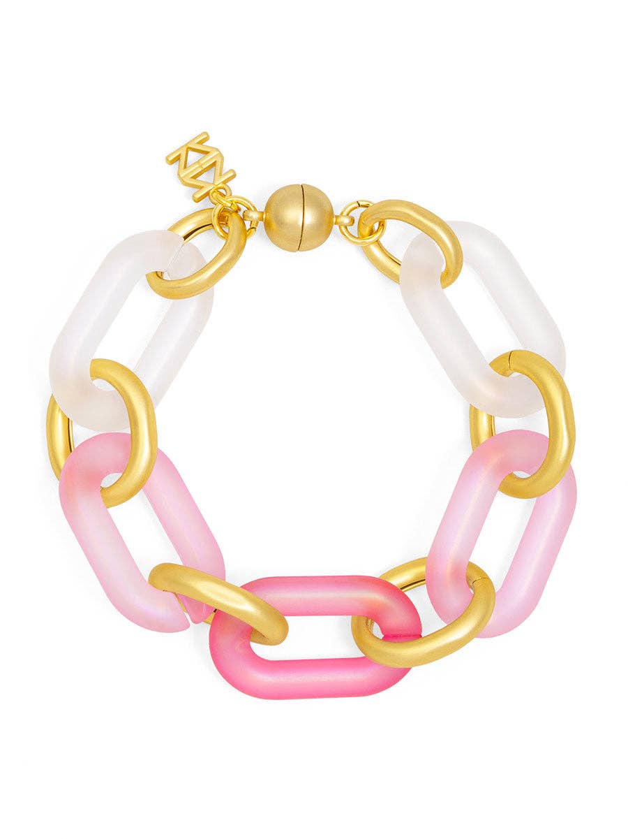 Multi-Color Resin Oval Links Bracelet