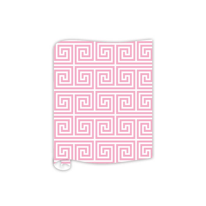 Greek Key Light Pink Table Runner