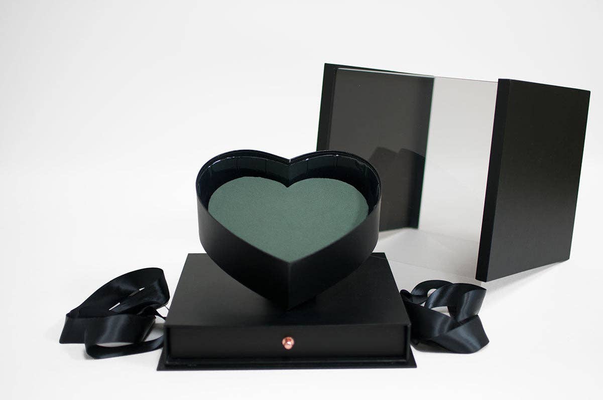 Square PVC Flower Box with Tilted Heart and Drawer