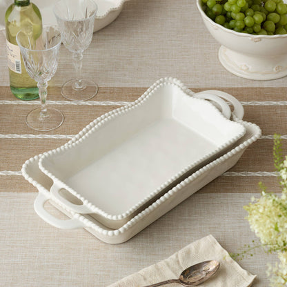 Perlette Cream Medium Rectagular Baker 14in x 8.75in
