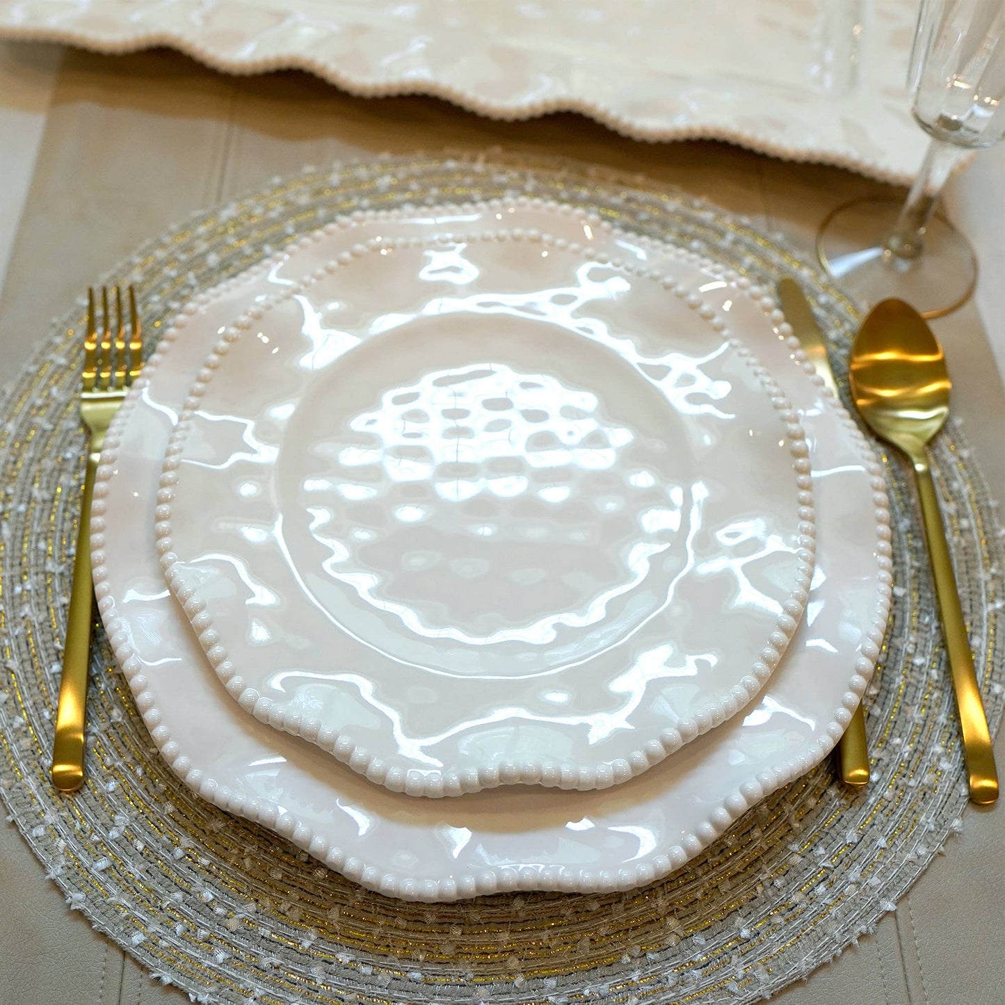 Perlette Cream Melamine Salad Plate 9 in