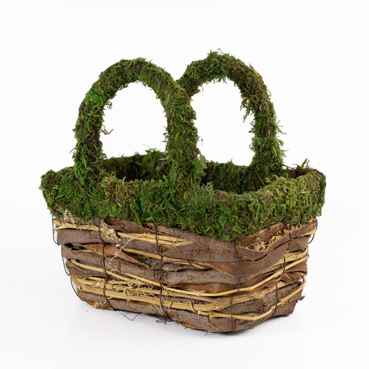 Dorothy Moss Basket Green/Natural   10x9x7