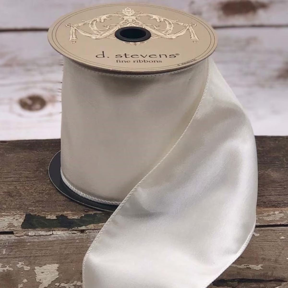 4" x 25yds Simply Taffeta, Ivory