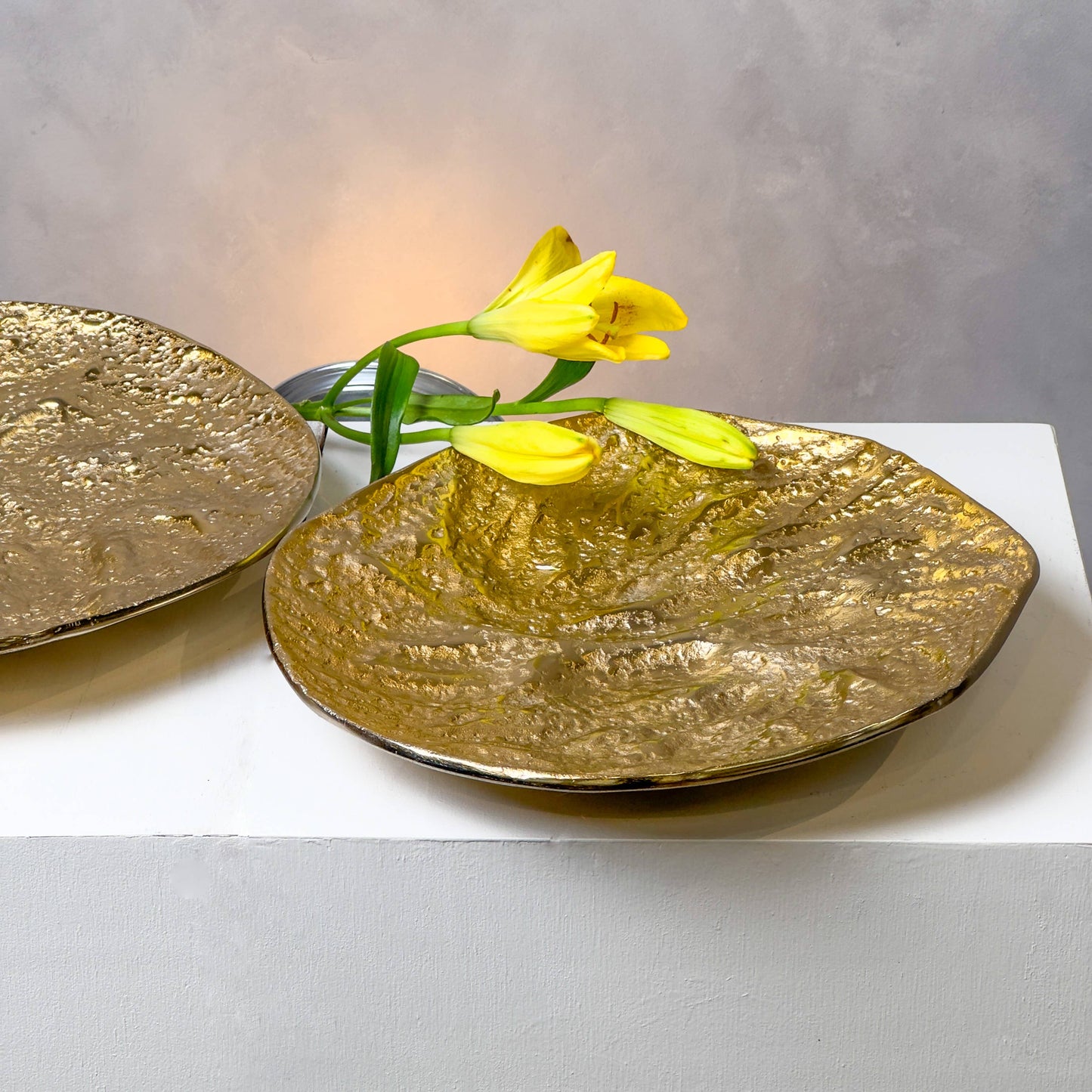Textured Gold Aluminum Dish