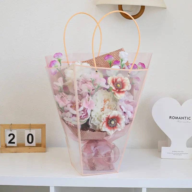 Transparent Trapezoid PVC Waterproof Flower Bag