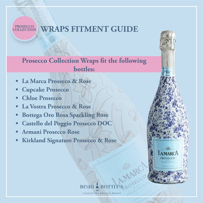 Beau Bottles Sage and White Cane - Prosecco Collection