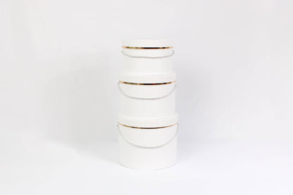 Single Gold Rim Cylinder Flower Gift Box