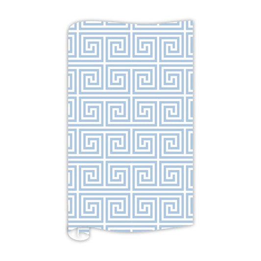 Greek Key Pattern French Blue Wrapping Paper