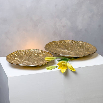 Textured Gold Aluminum Dish