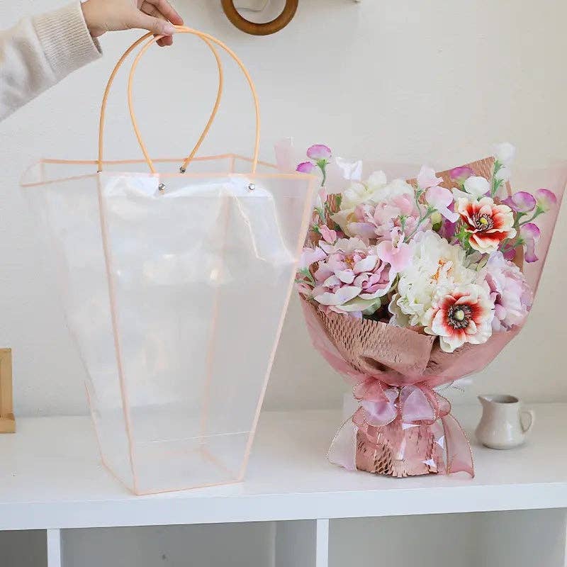 Transparent Trapezoid PVC Waterproof Flower Bag