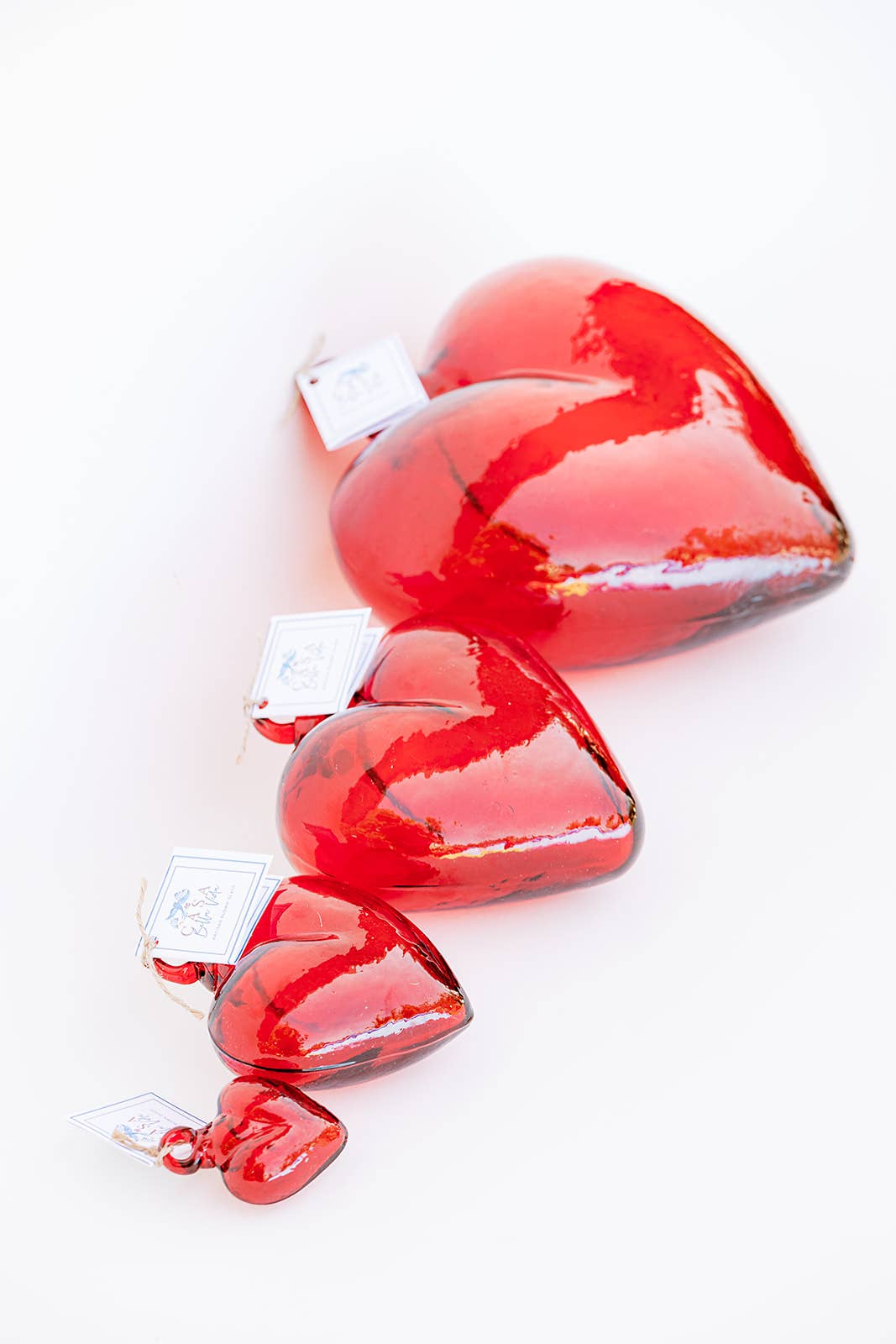 Blown Glass Heart - Red - Large