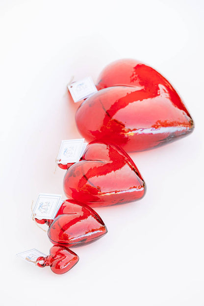 Blown Glass Heart - Red - Large