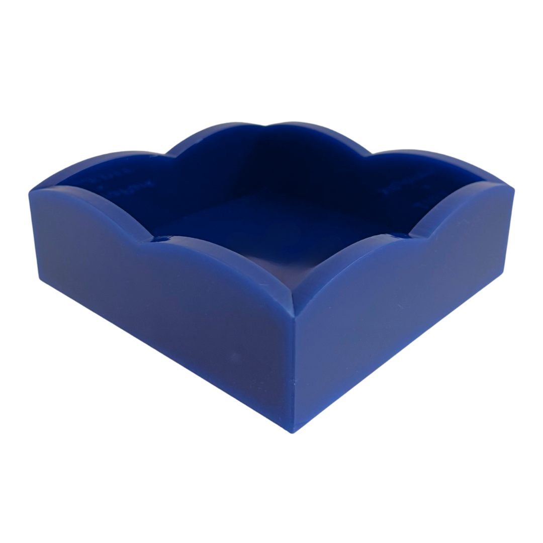 Navy Palm Acrylic Scalloped Cocktail Napkin Holders  - Laura Park