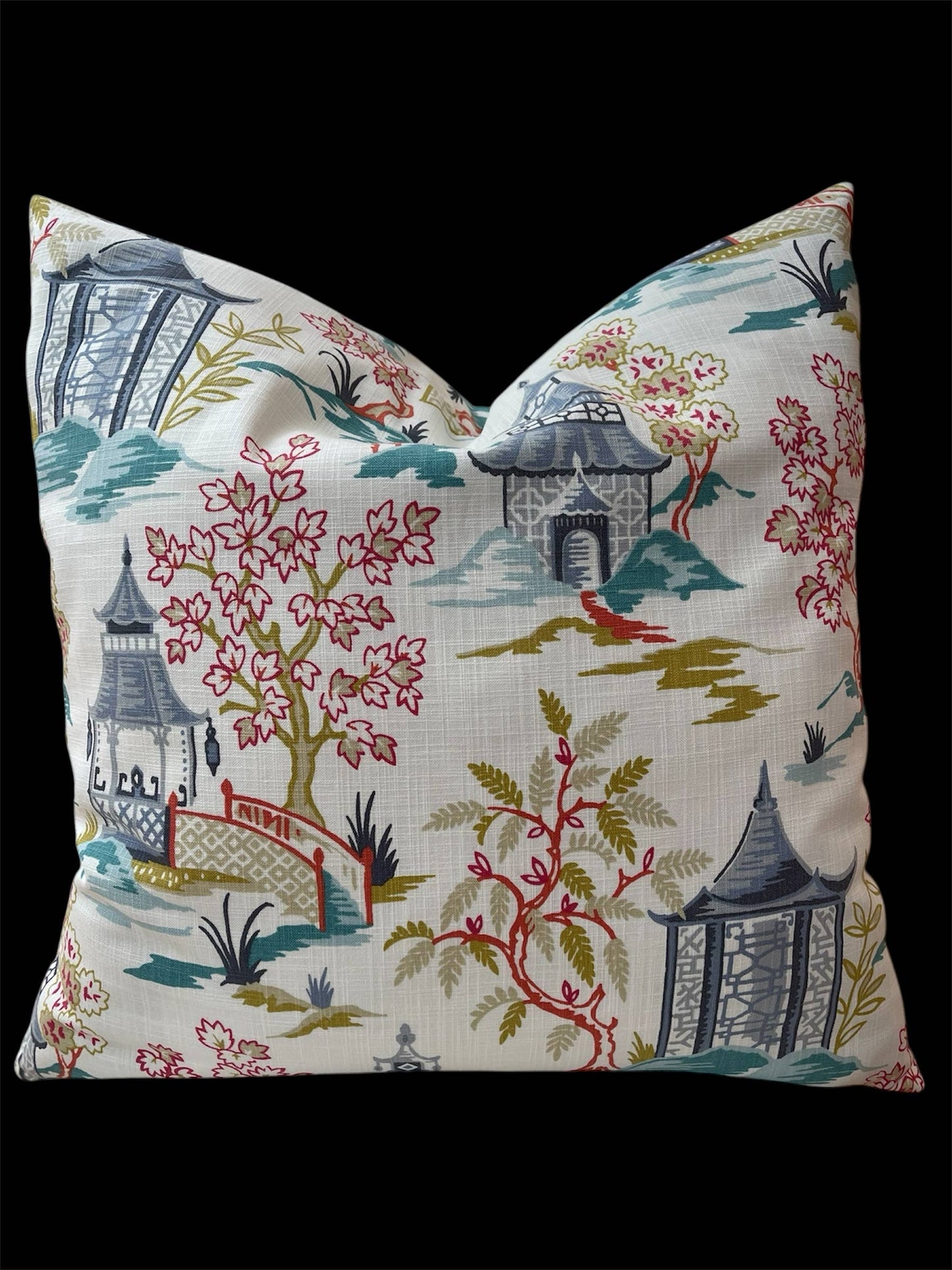 Hestor Chinoiserie Throw Pillow with Feather Insert