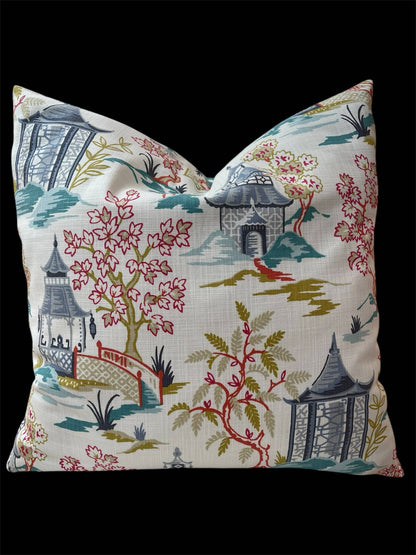 Hestor Chinoiserie Throw Pillow with Feather Insert