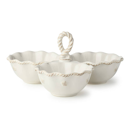 Heritage Condiment Server – 3-Section with Artisan Handle