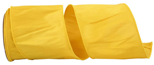 Dupioni Supreme Wired Edge, Golden Yellow, 4 In, 10 Yards