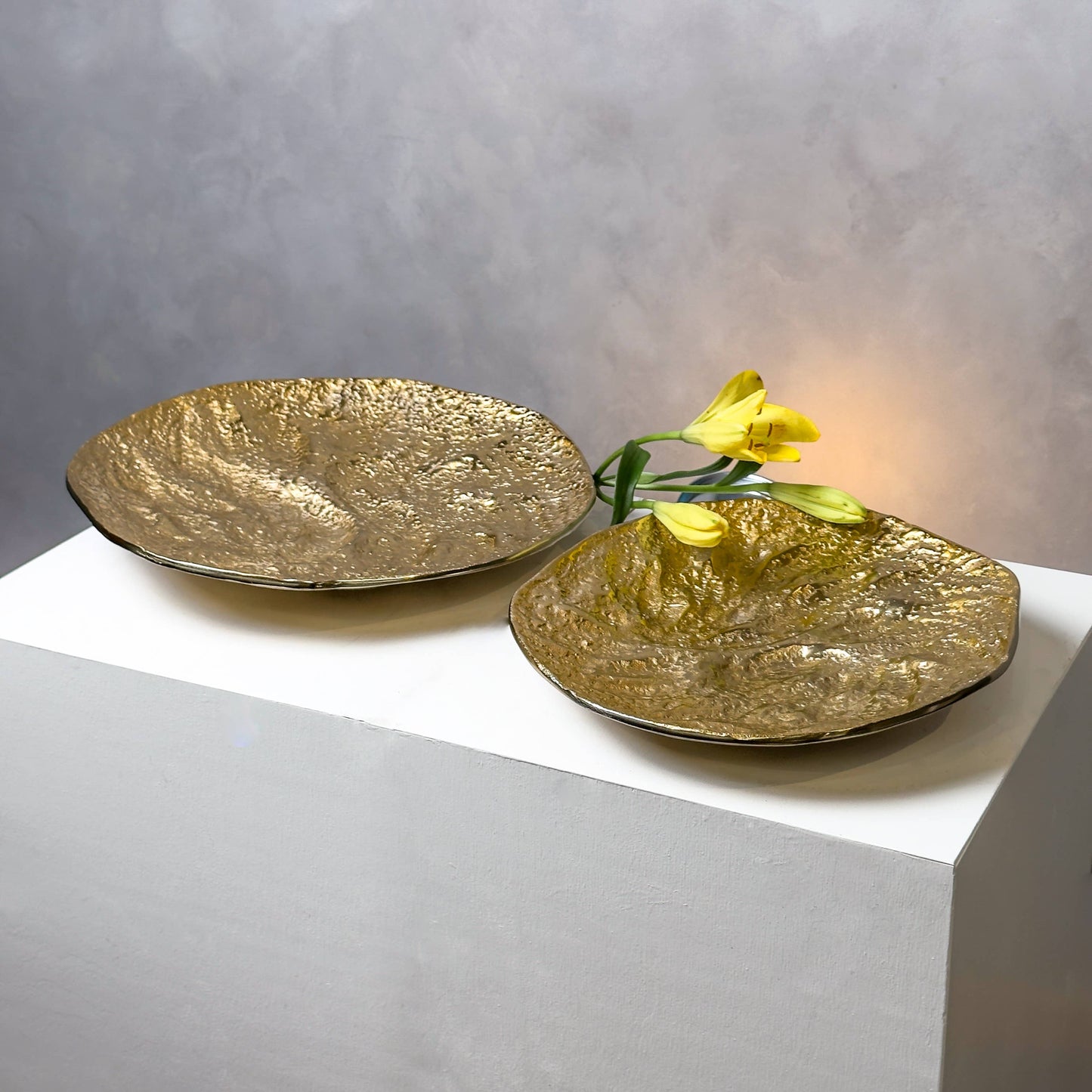 Textured Gold Aluminum Dish