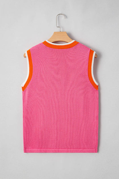 Solid Beaded Shift Sweater Vest