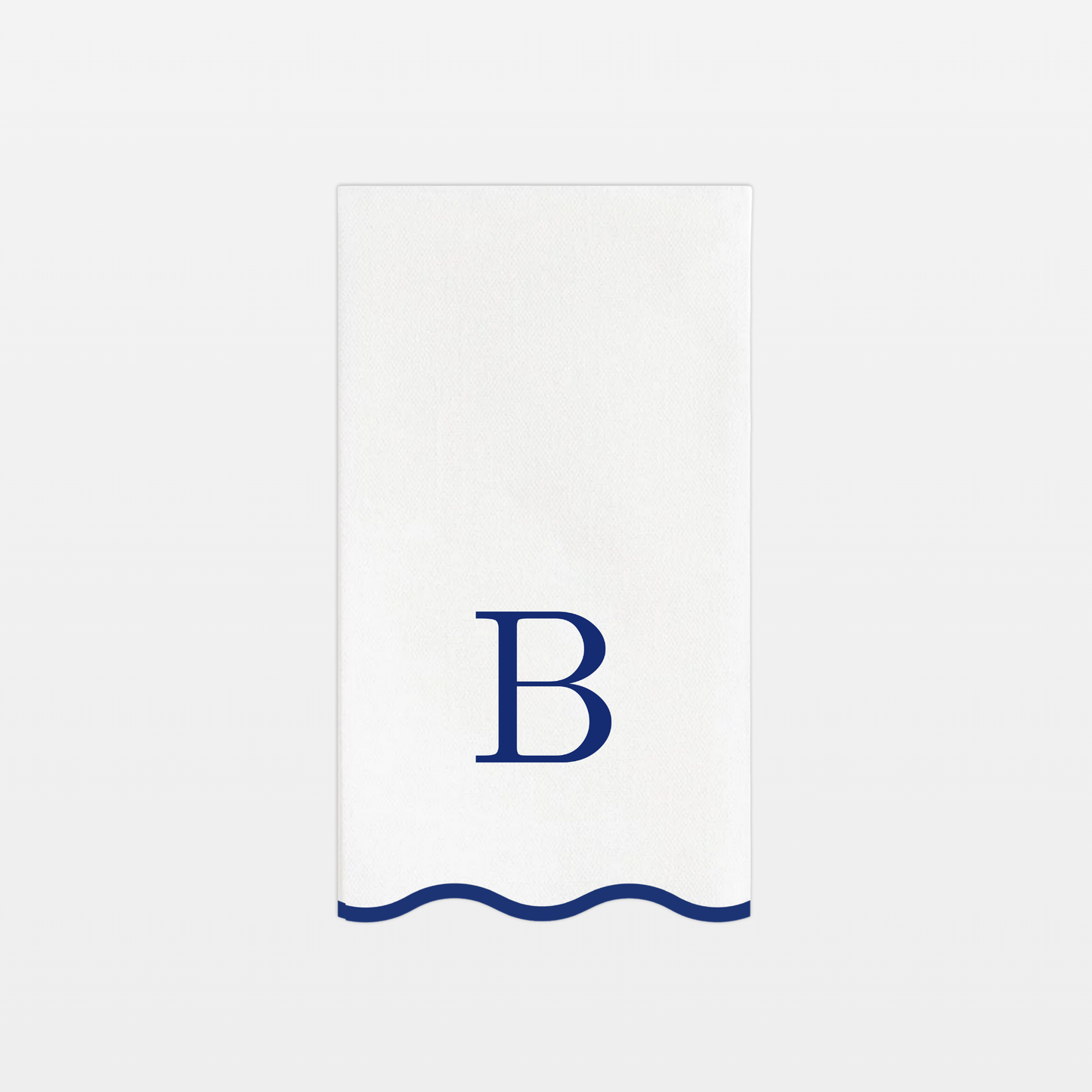 Letter “B” Initials Monogram Paper Napkins - Blue and White Scalloped