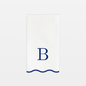 Letter “B” Initials Monogram Paper Napkins - Blue and White Scalloped